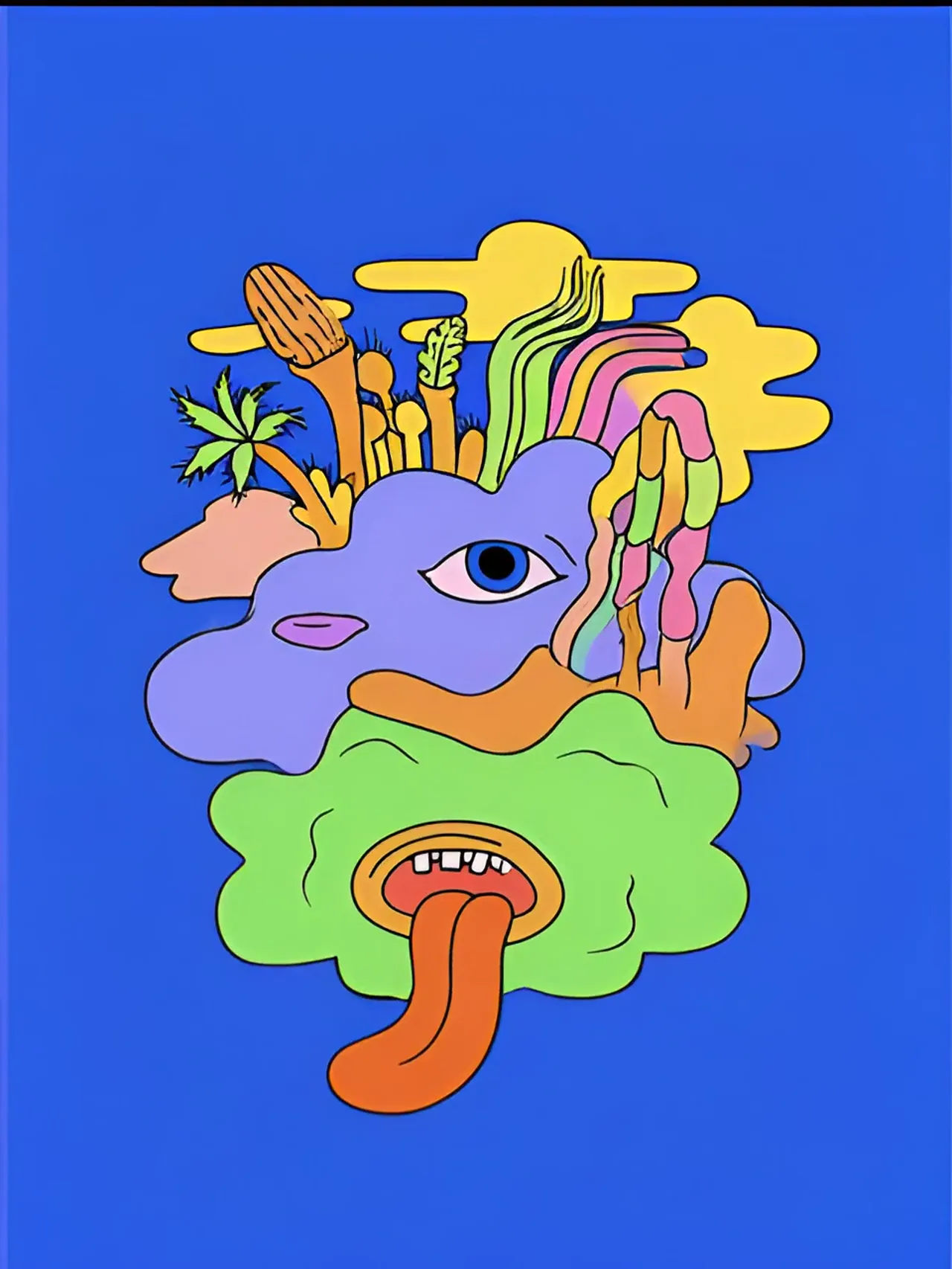 Surreal Animated Cloud Creature Illustration